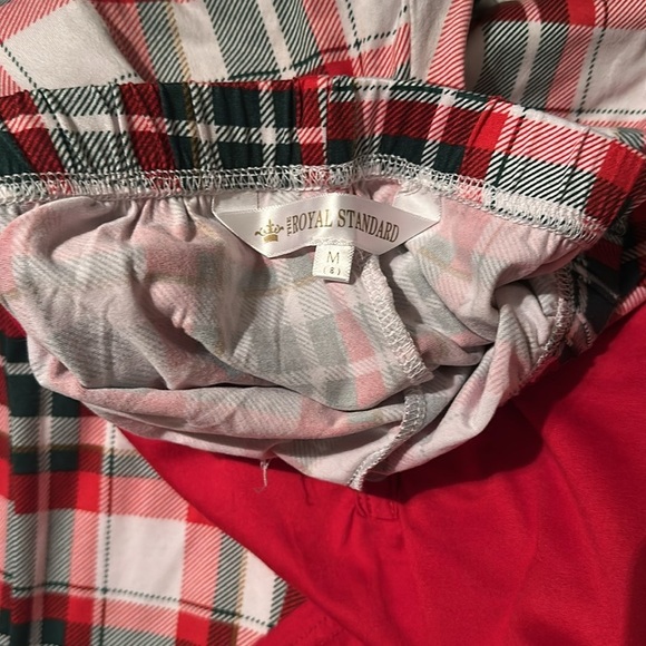 ROYAL STANDARD MANSFIELD PLAID RUFFLE SLEEP PANTS & RED TOP GIRLS M (8) - Picture 6 of 8